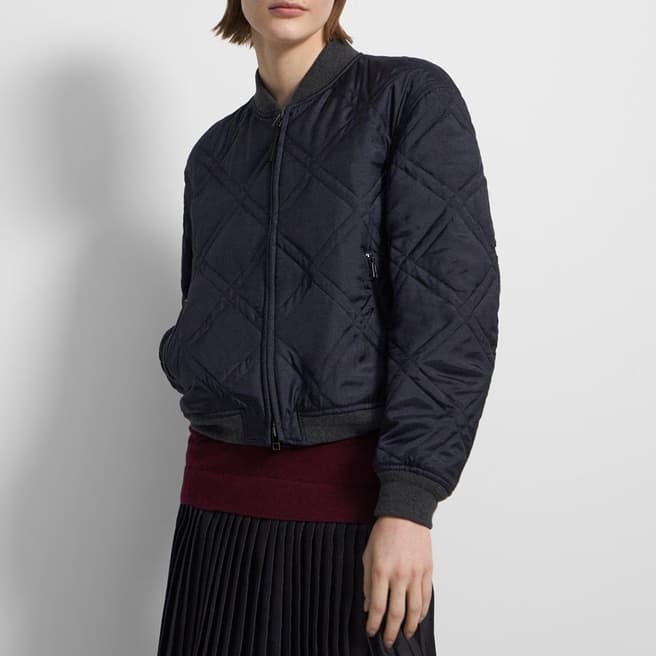 Theory Navy Quilted Jacket 