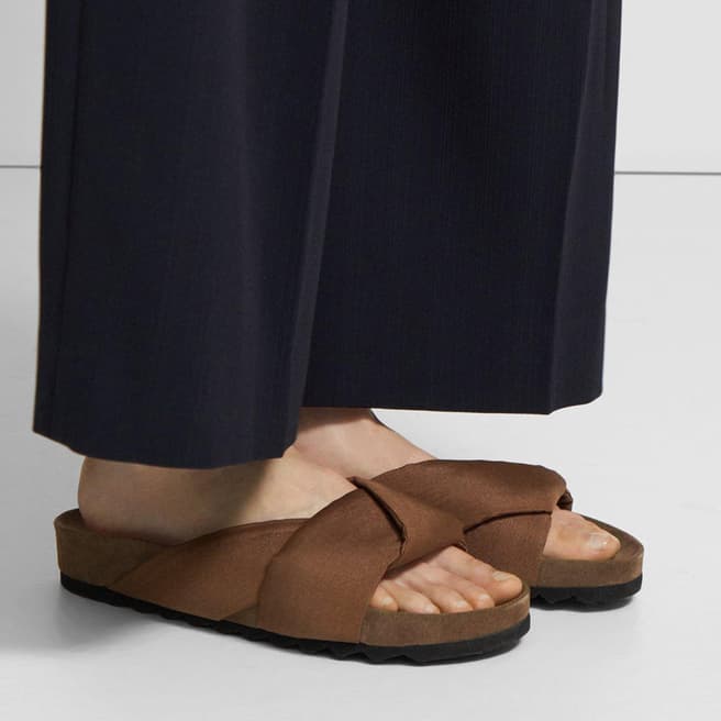 Theory Brown Folded Sliders