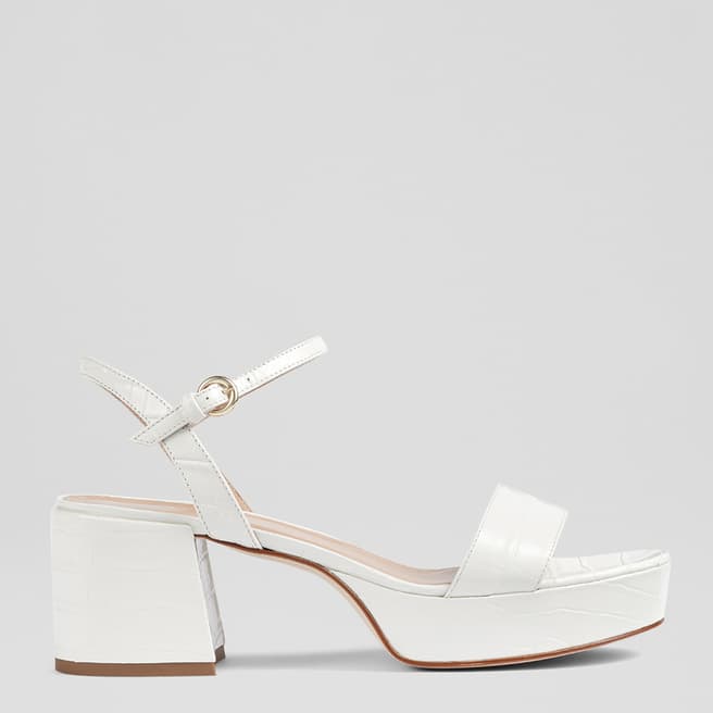 L K Bennett White Amia Platform Sandals