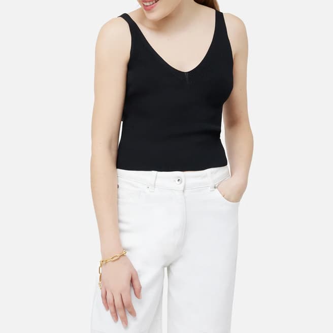 Jigsaw Black Knitted Cropped Tank Top