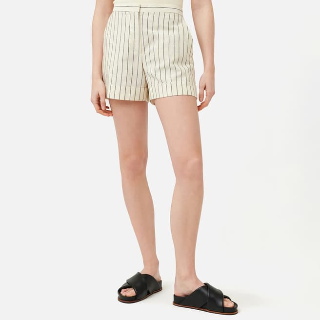 Jigsaw Cream Italian Pinstripe Shorts