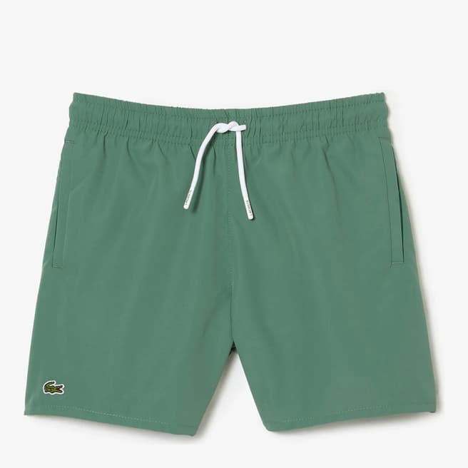 Lacoste Teen Boy's Green Logo Swim Shorts
