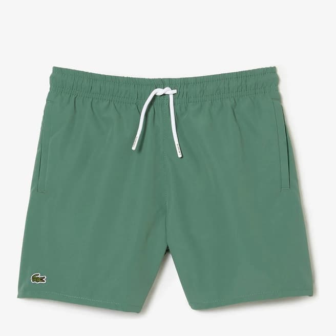Lacoste Kid Boy's Green Logo Swim Shorts