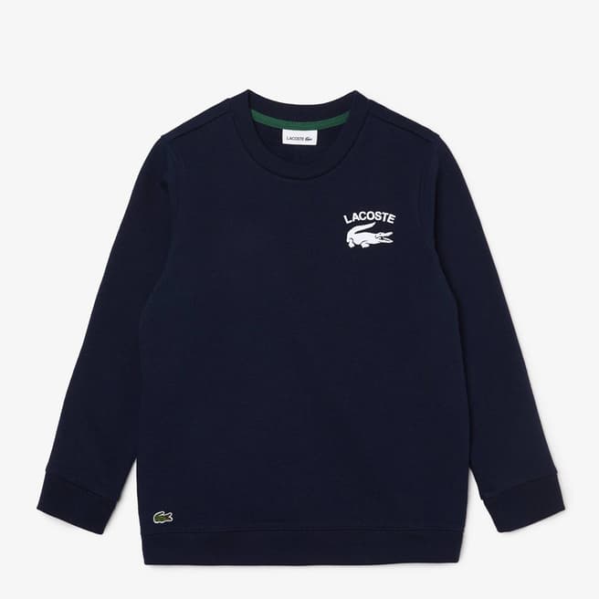 Lacoste Teen Boy's Navy Logo Crew Neck Sweatshirt