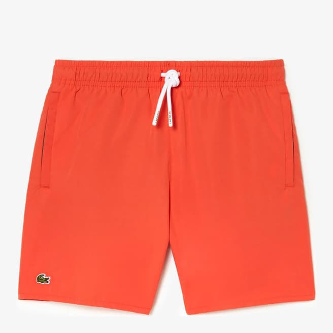 Lacoste Kid Boy's Orange Logo Swim Shorts