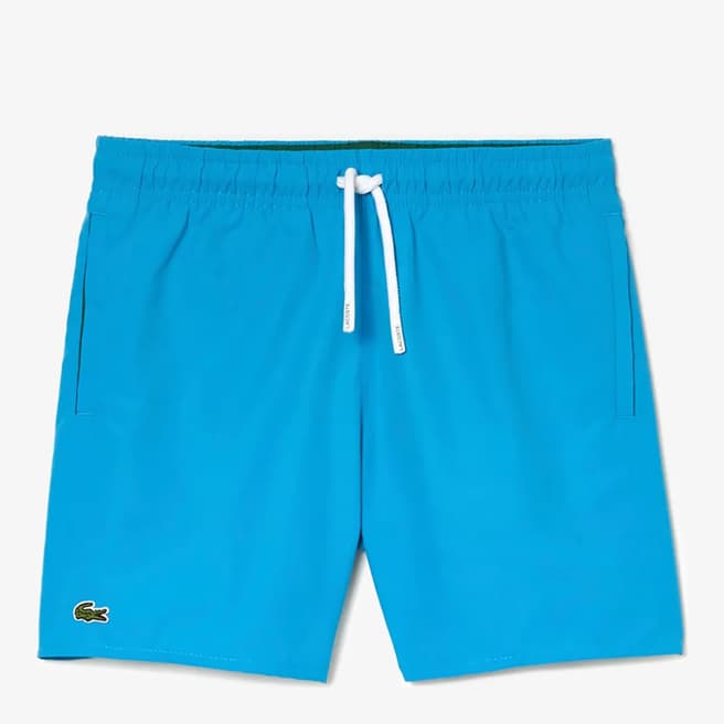 Lacoste Teen Boy's Blue Logo Swim Shorts