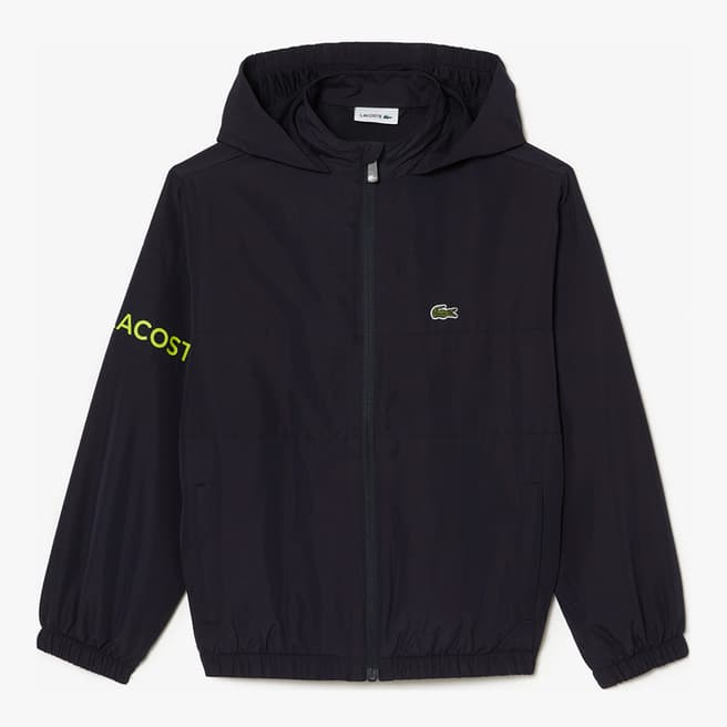 Lacoste Teen Boy's Black Branded Zipped Jacket