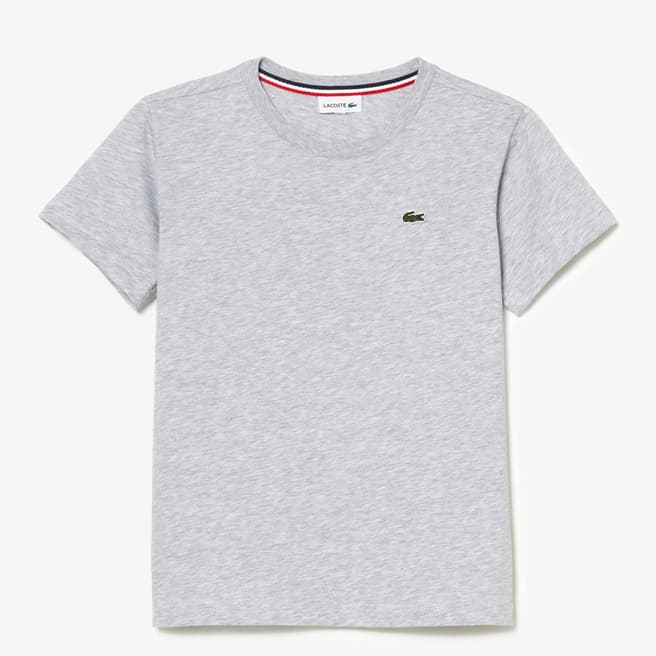 Lacoste Teen's Grey Embroidered Crew Neck T-Shirt
