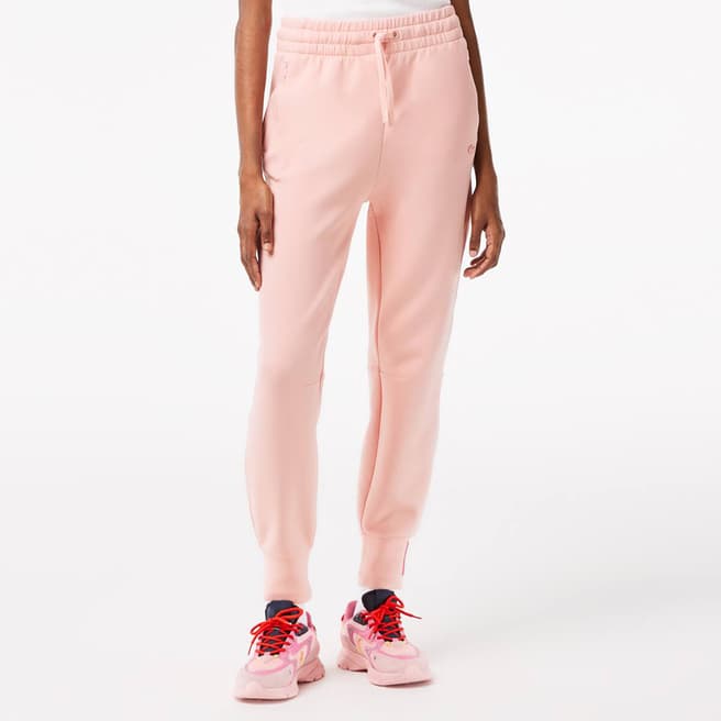 Lacoste Pink Drawstring Branded Cotton Tracksuit Bottoms