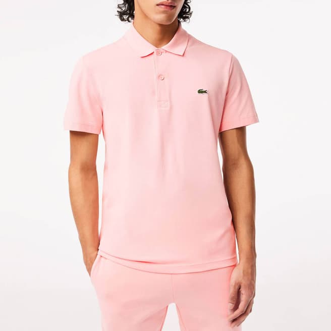 Lacoste Pink Logo Organic Cotton Polo Shirt