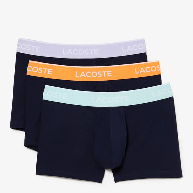 Lacoste Purple/Orange/Blue Branded 3 Pack Boxers