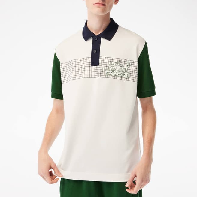 Lacoste Cream/Multi Le Club Lacoste Polo Shirt