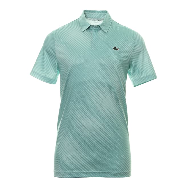 Lacoste Green Printed Cotton Blend Polo Shirt