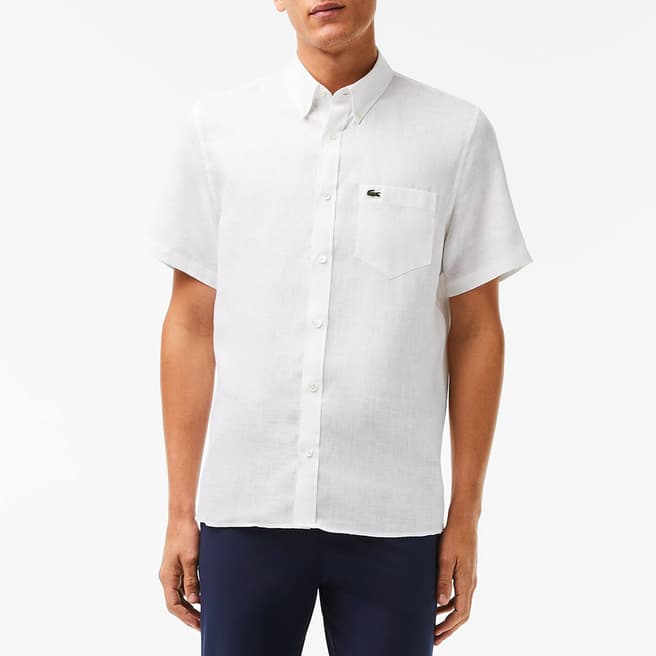 Lacoste White Short Sleeve Pocket Shirt