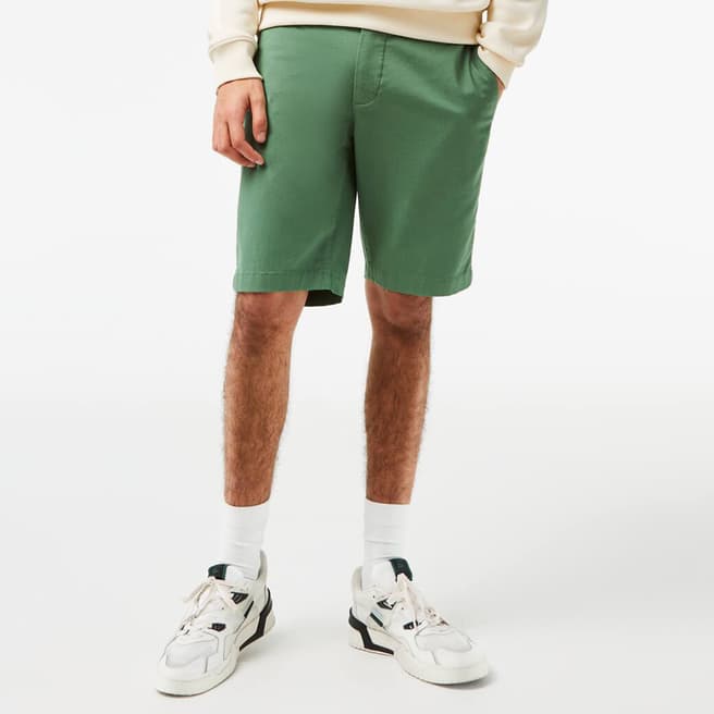 Lacoste Khaki Cotton Stretch Shorts