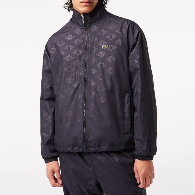 Lacoste Black Pattern Zip Jacket