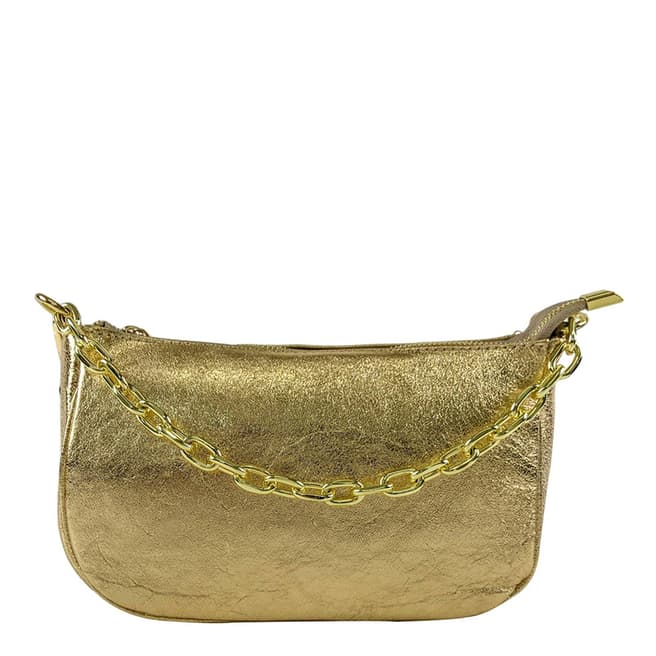 Bella Blanco Gold Leather Bag