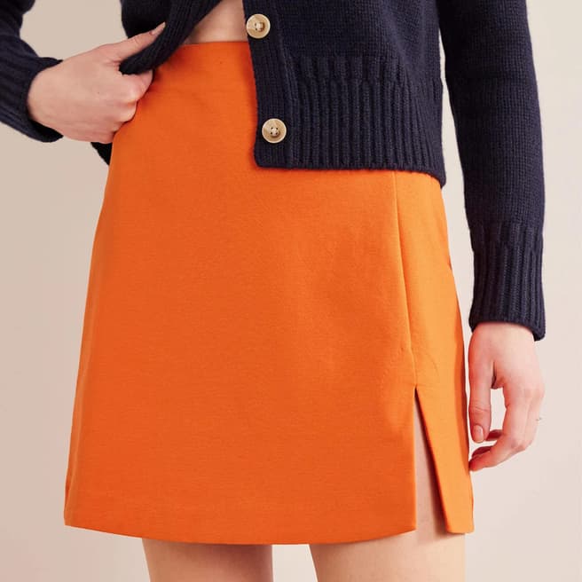Boden Orange Stretch Jersey Mini Skirt
