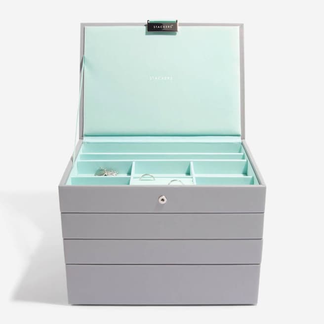 Stackers Dove Grey & Mint Classic Jewellery Box - Set of 5