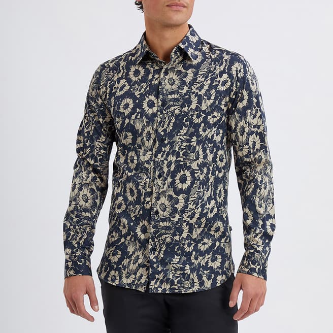 Ted Baker Monochrome Aisby Floral Print Shirt