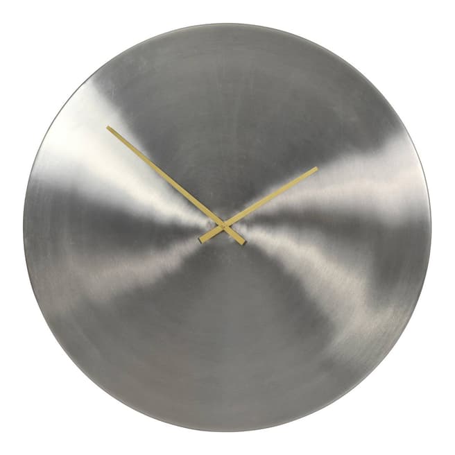 The Libra Company Lode Brushed Silver Wall Clock with brass hands