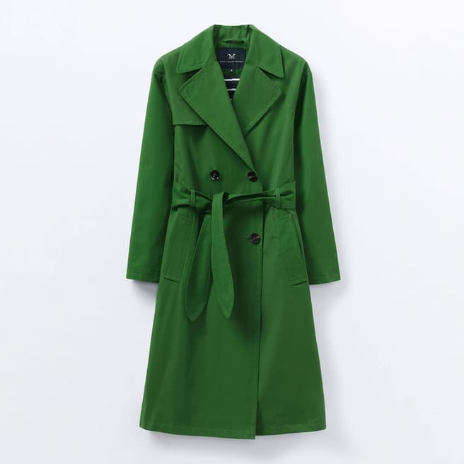 Crew Clothing Green Double Breasted Trench Coat