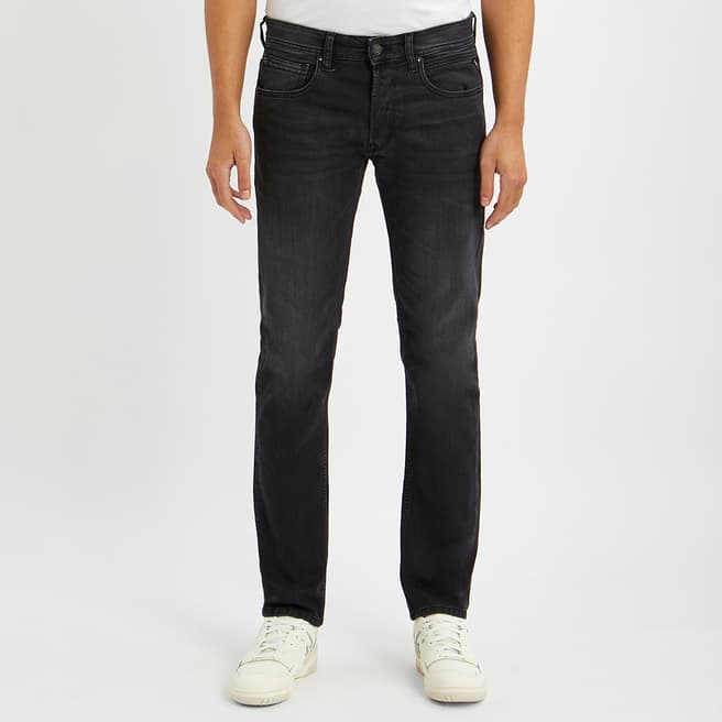 Replay Wash Black Grover Straight Stretch Jeans
