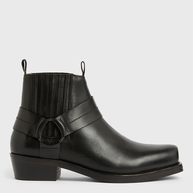 AllSaints Black Abbot Leather Boots