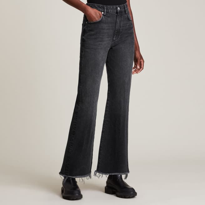 AllSaints Black Becca Flare Jeans