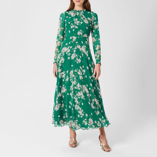 Hobbs London Green/Multi Rosabelle Silk Dress