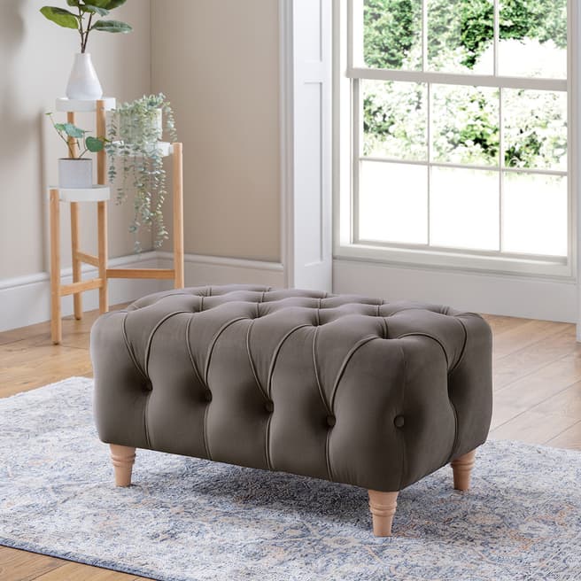 The Great Sofa Company The Soho Footstool, Velvet Mushroom