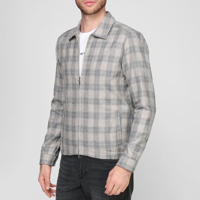 Hackett London Grey/Multi Wool Check Overshirt