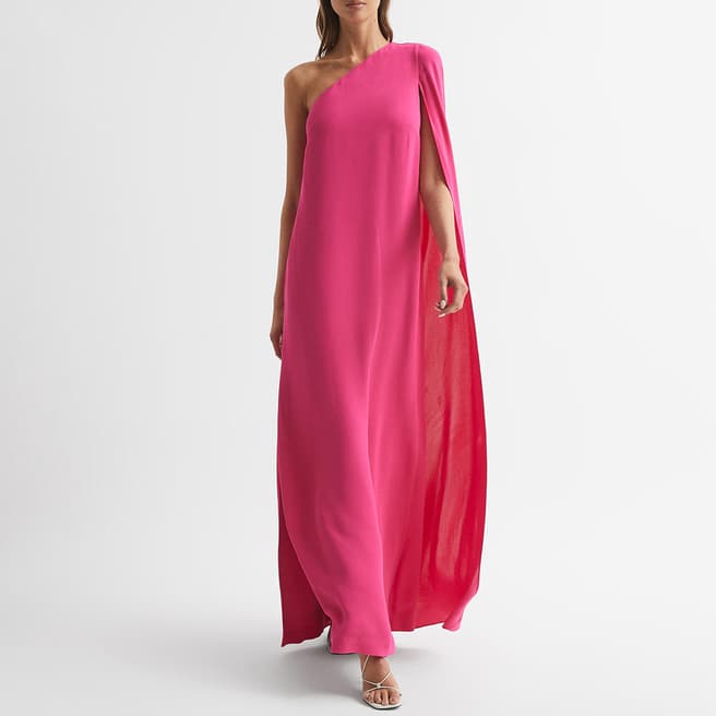 Reiss Pink Nina One Shoulder Dress