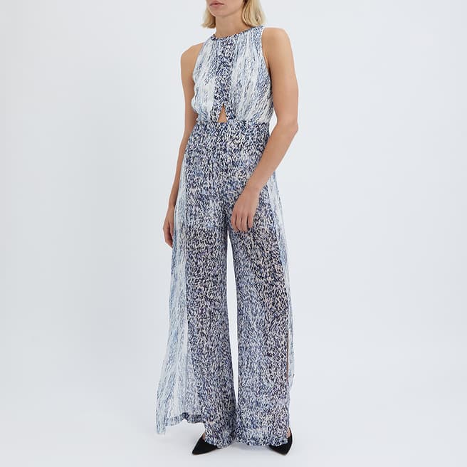 Reiss White Printed Ria Jumpsuit