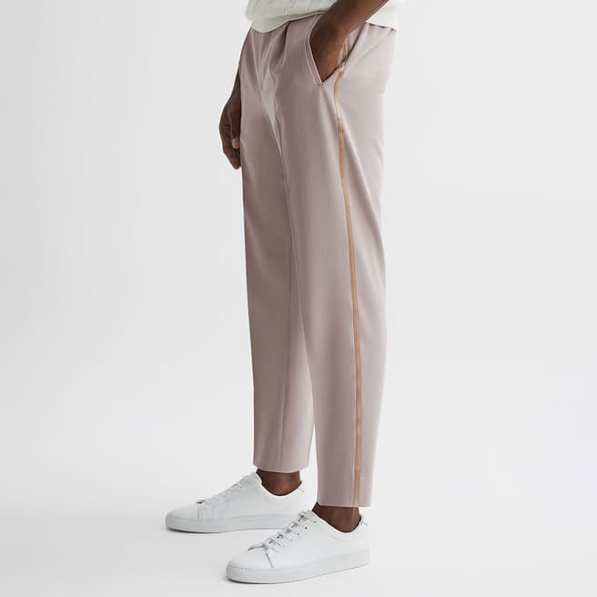Reiss Beige Straight Elasticated Trousers