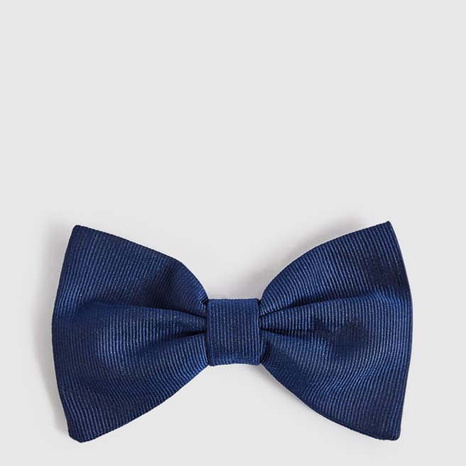 Reiss Navy Boyle Ribbed Bow Tie