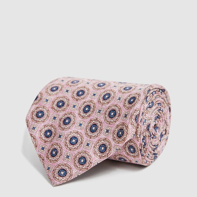Reiss Pink Asolo Pattern Silk Tie