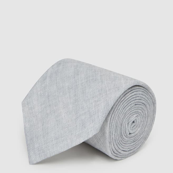 Reiss Grey Lazzaro Pattern Linen Tie