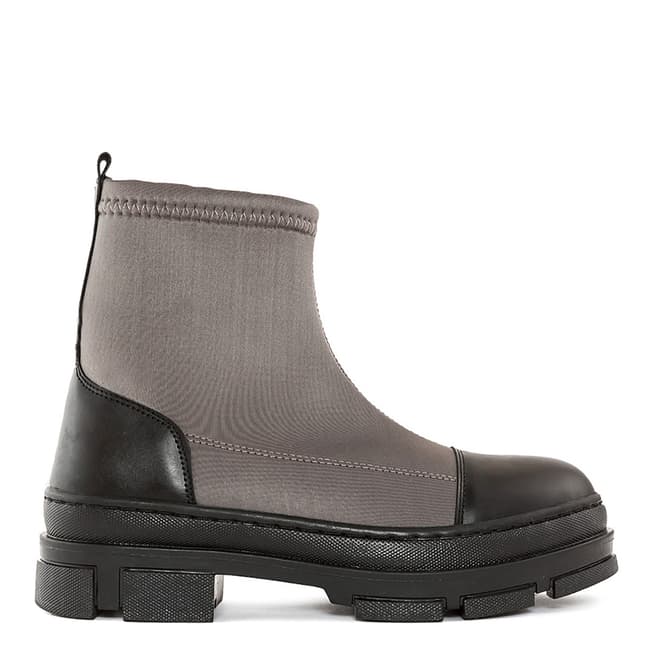 Bluetag Grey Sock Insert Chunky Ankle Boots