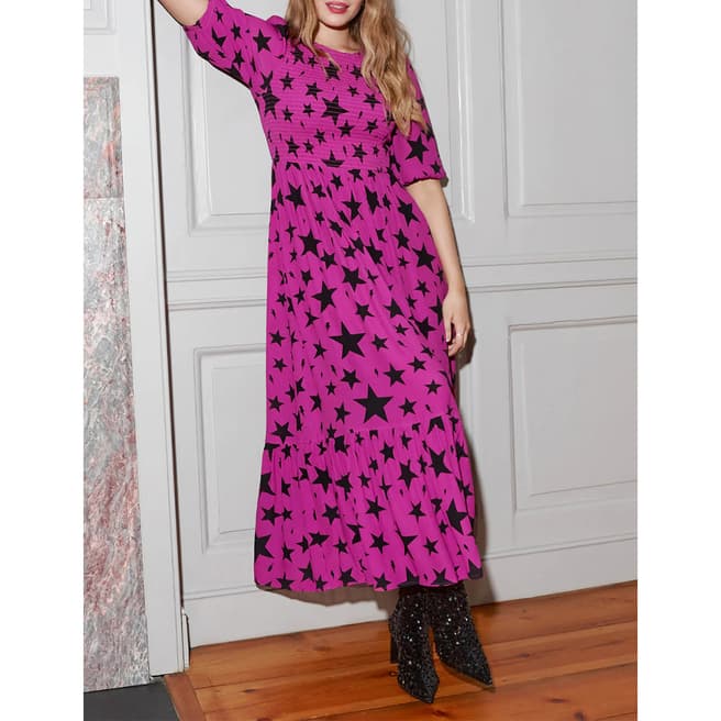 Scamp & Dude Pink Star Print Midi Dress