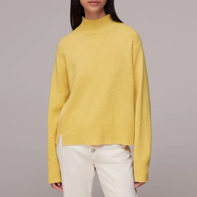 WHISTLES Yellow Ferne Funnel Neck Wool Jumper
