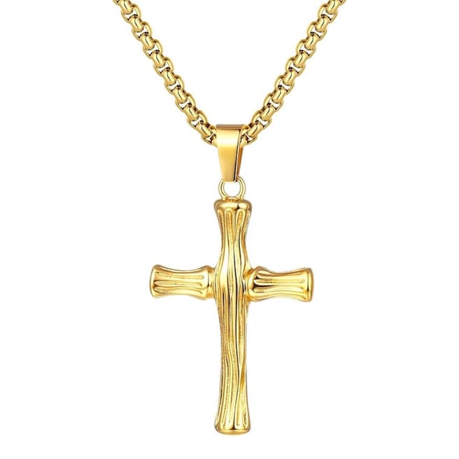 Stephen Oliver 18K Gold Bamboo Cross Necklace