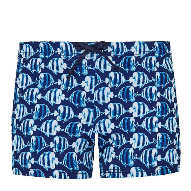Vilebrequin Boy's Blue Fish Print Swim Shorts