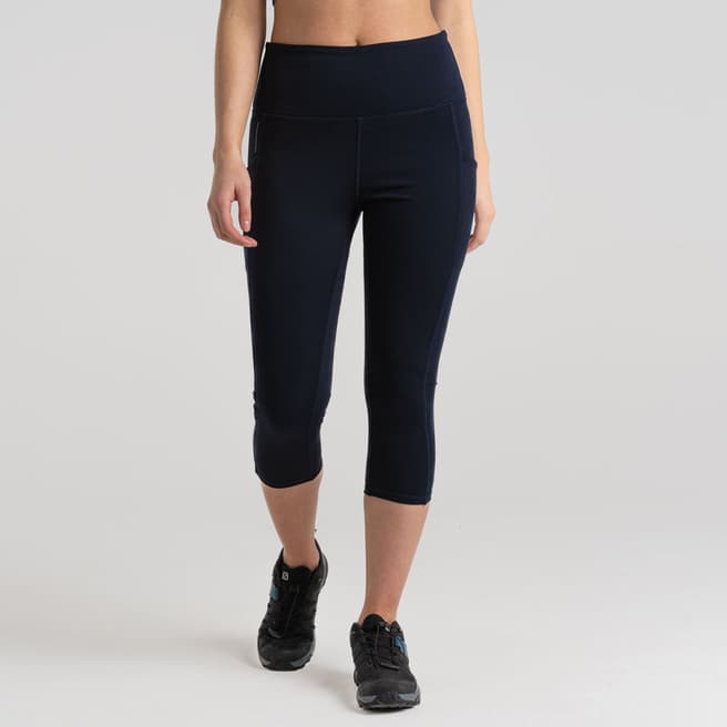 Craghoppers Navy Kiwi Copped Stretch Leggings
