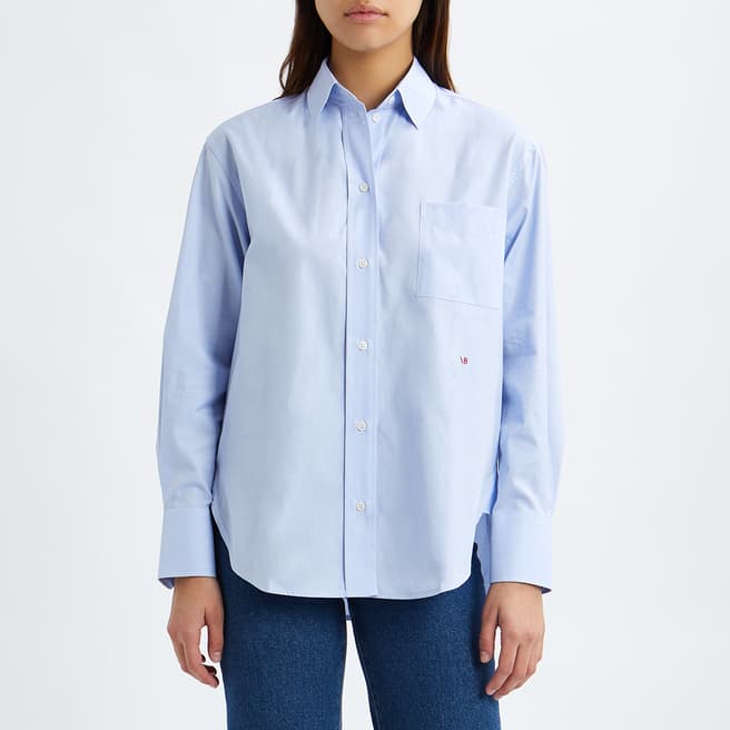 Victoria Beckham Blue Cotton Shirt