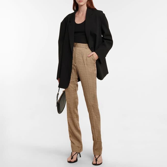 Victoria Beckham Brown/Navy Tailored Slim Trousers