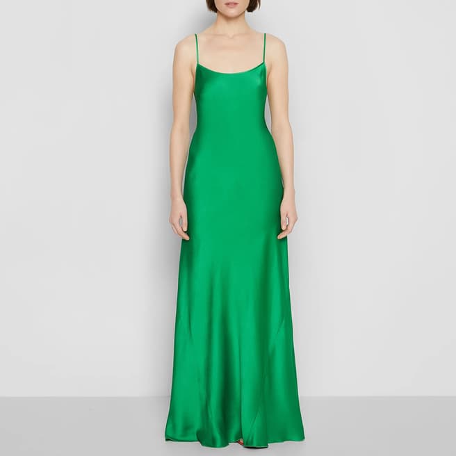 Victoria Beckham Green Cami Floor length Dress