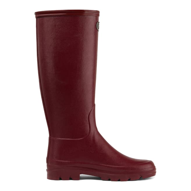 Le Chameau Women's Red Iris Jersey Lined Welllington Boots