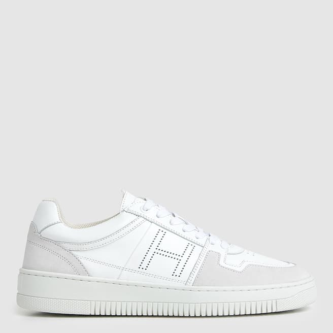 Hackett London White Leather Low Top Trainers