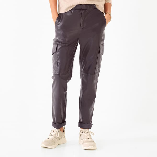 hush Brown Leather Cargo Joggers